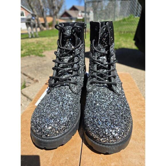 Michael Kors Alistair Glitter Combat Boot - Picture 3 of 7